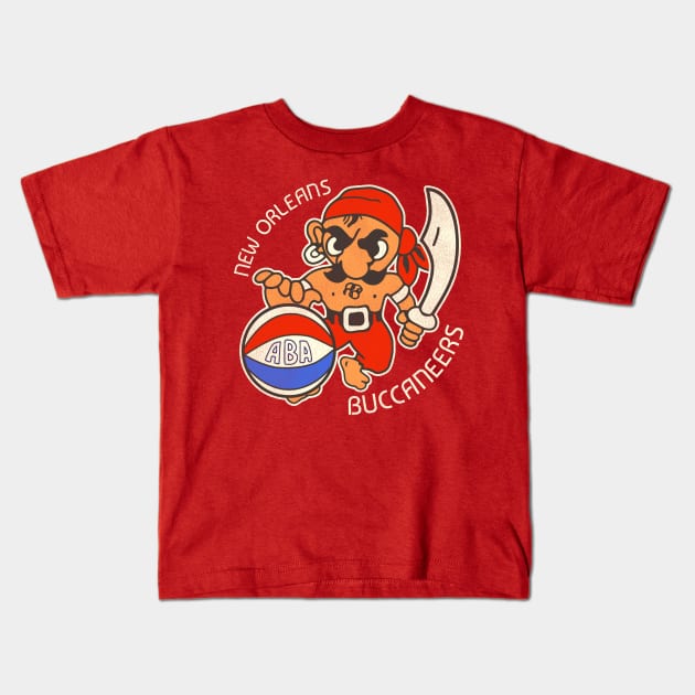 Defunct New Orleans Buccaneers Basketball Team Kids T-Shirt by Defunctland